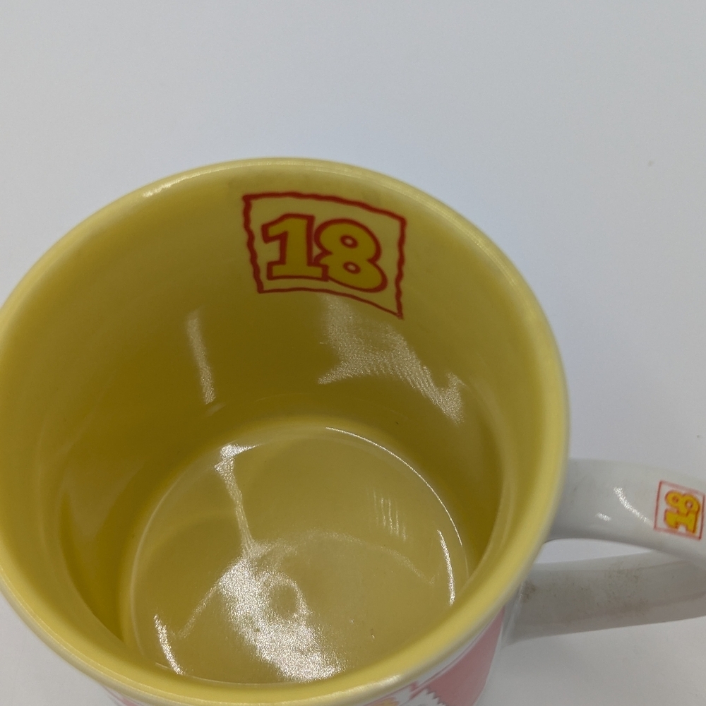 Vintage 90s 18th Birthday Celebration Mouse Coffee Tea Mug Beige Yellow Ceramic - Picture 11 of 11